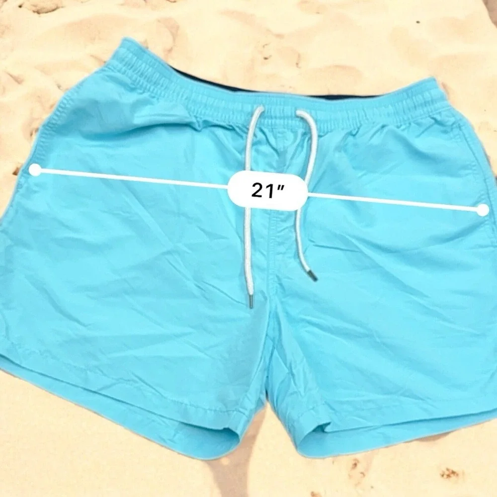 🔥Polo‎ Ralph 🔥Lauren Xl-T Aqua Blue Mens Drawstring Swimtrunks Short Big Tall